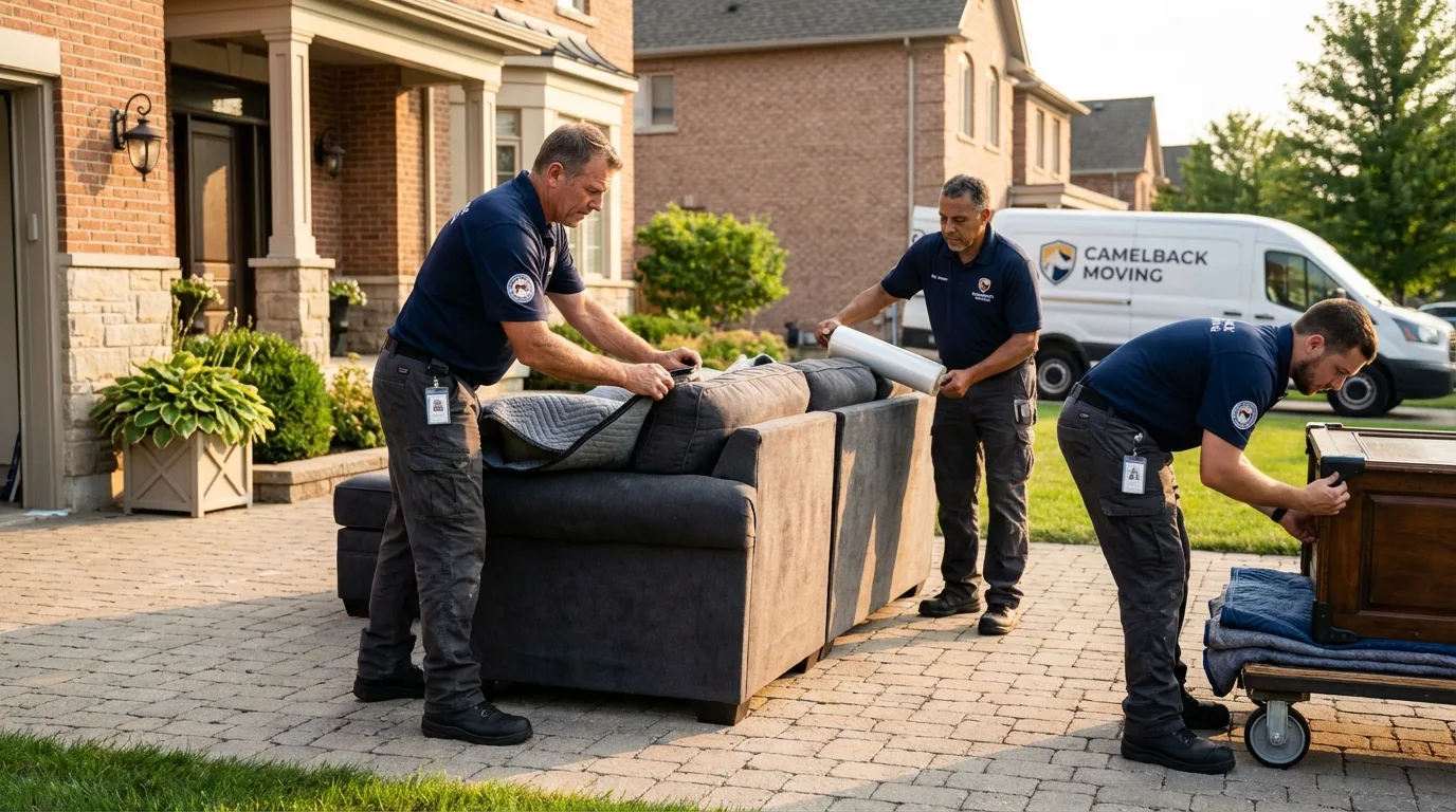 Large estate moving crew wrapping furniture in Battle Mountain, NV