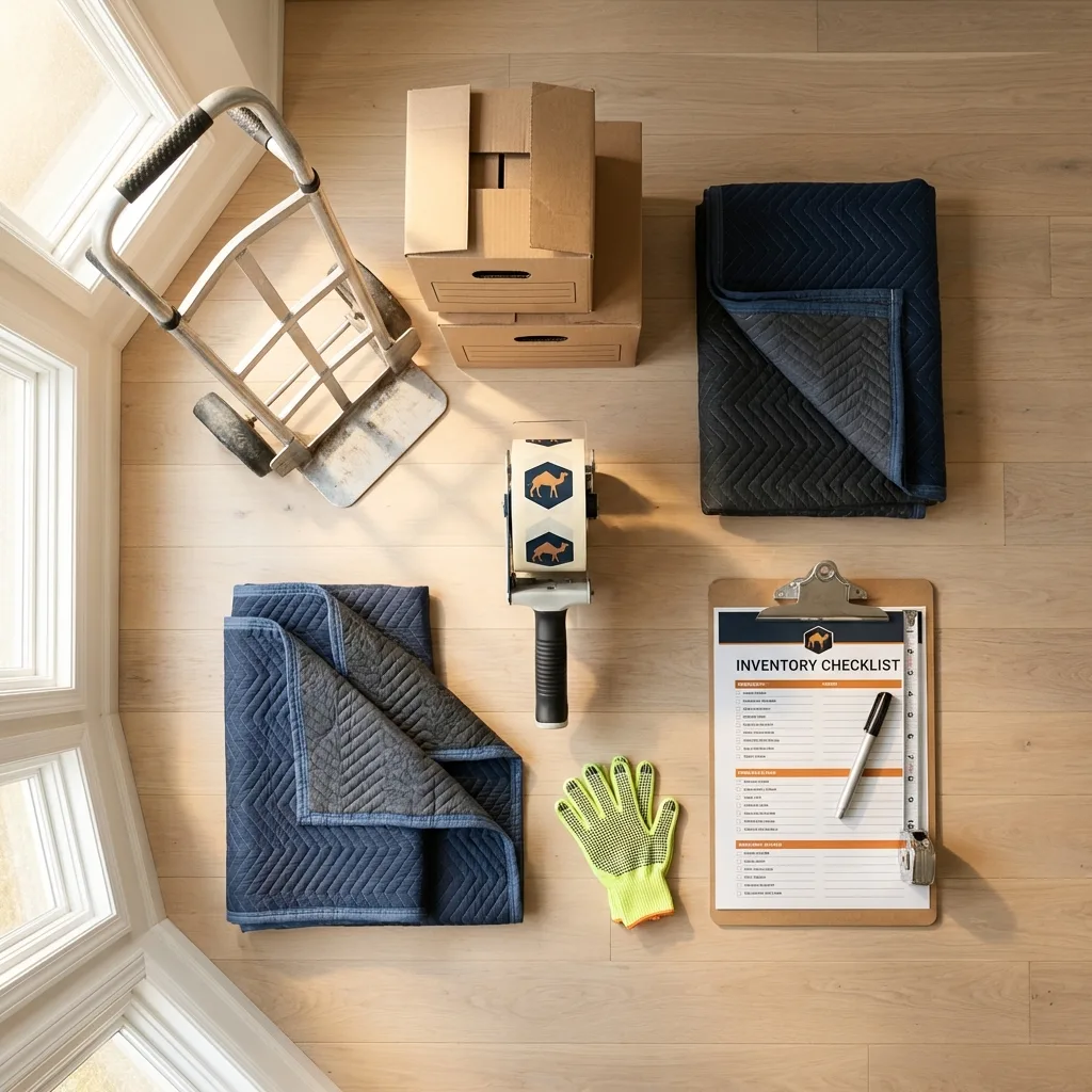 Professional moving supplies and packing materials layout for Battle Mountain residential relocations