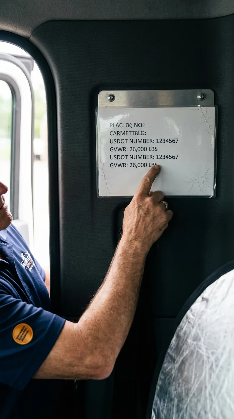 USDOT licensing placard verification in Battle Mountain